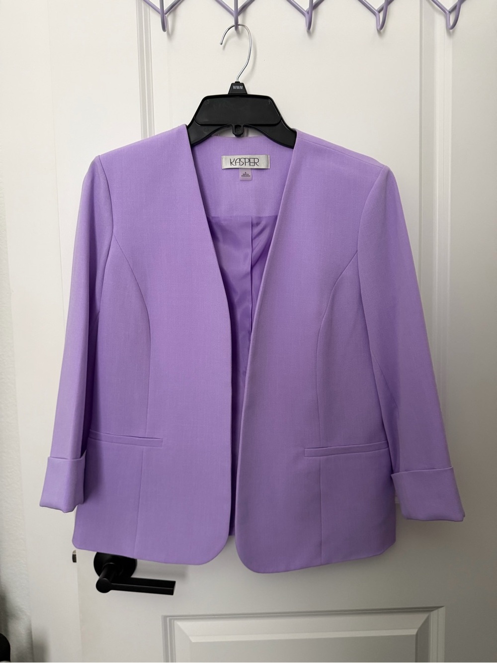 Kasper Size 4 Lavender Open-Front Women's Blazer